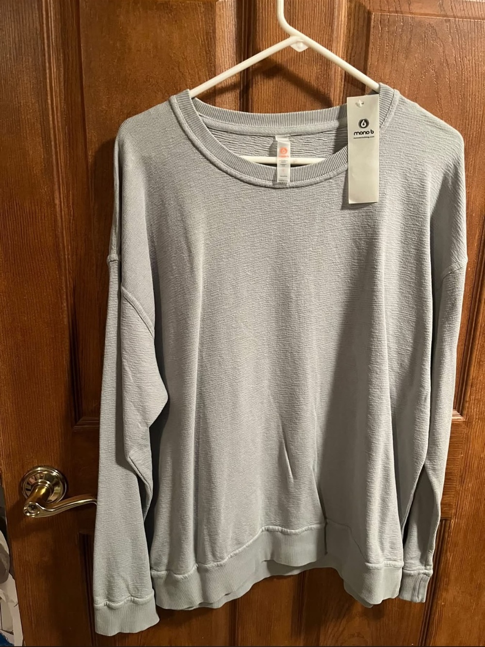 Mono B Light blue  Crewneck Pullover Sweater